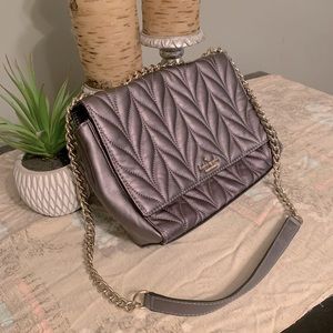 Kate Spade ♠️ Emelyn Gunmetal Briar Lane Quilted Leather Bag
